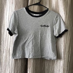 Kendall & Kylie grey heartbreaker crop top size S